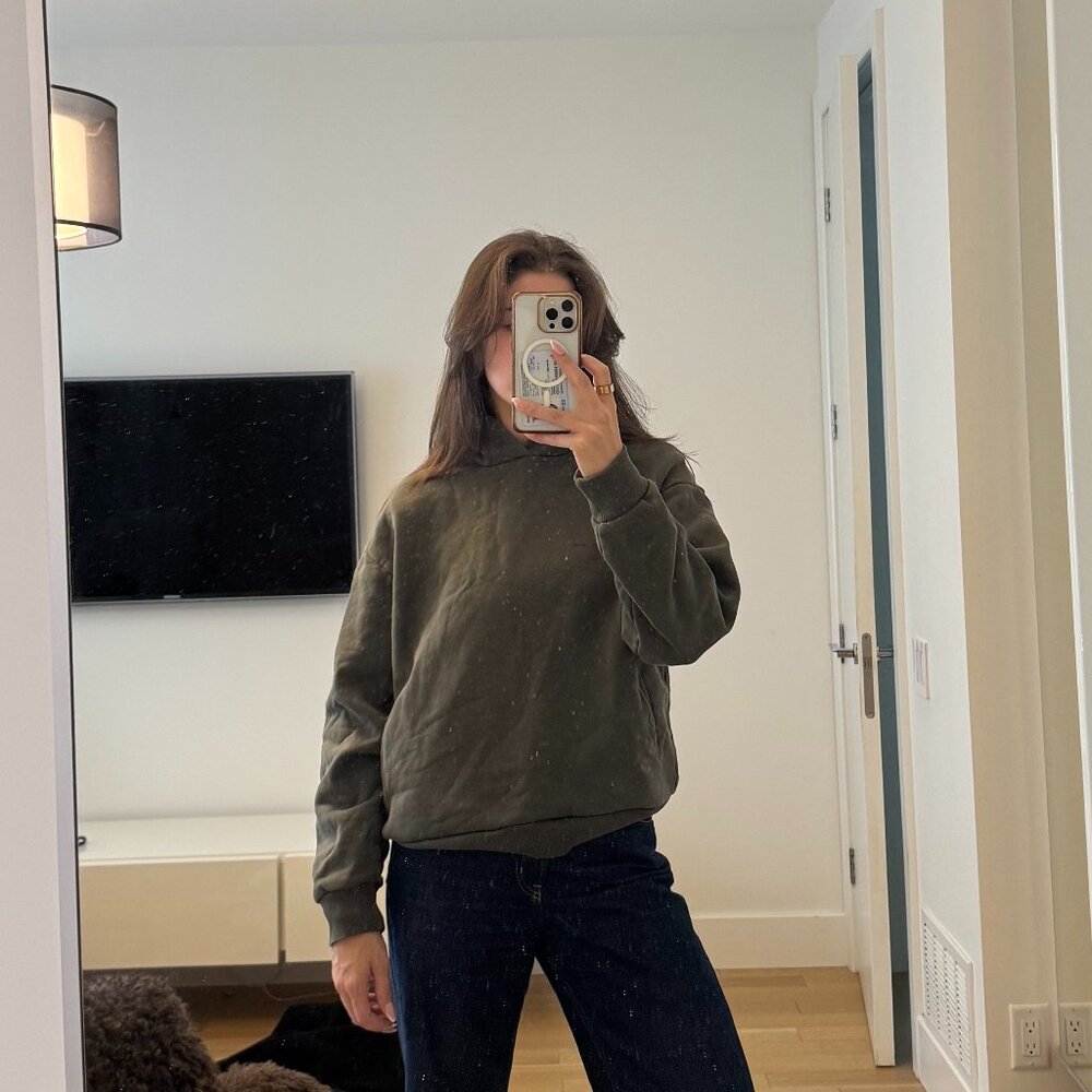 PANGAIA Hoodie in Khaki Green – Size XS
